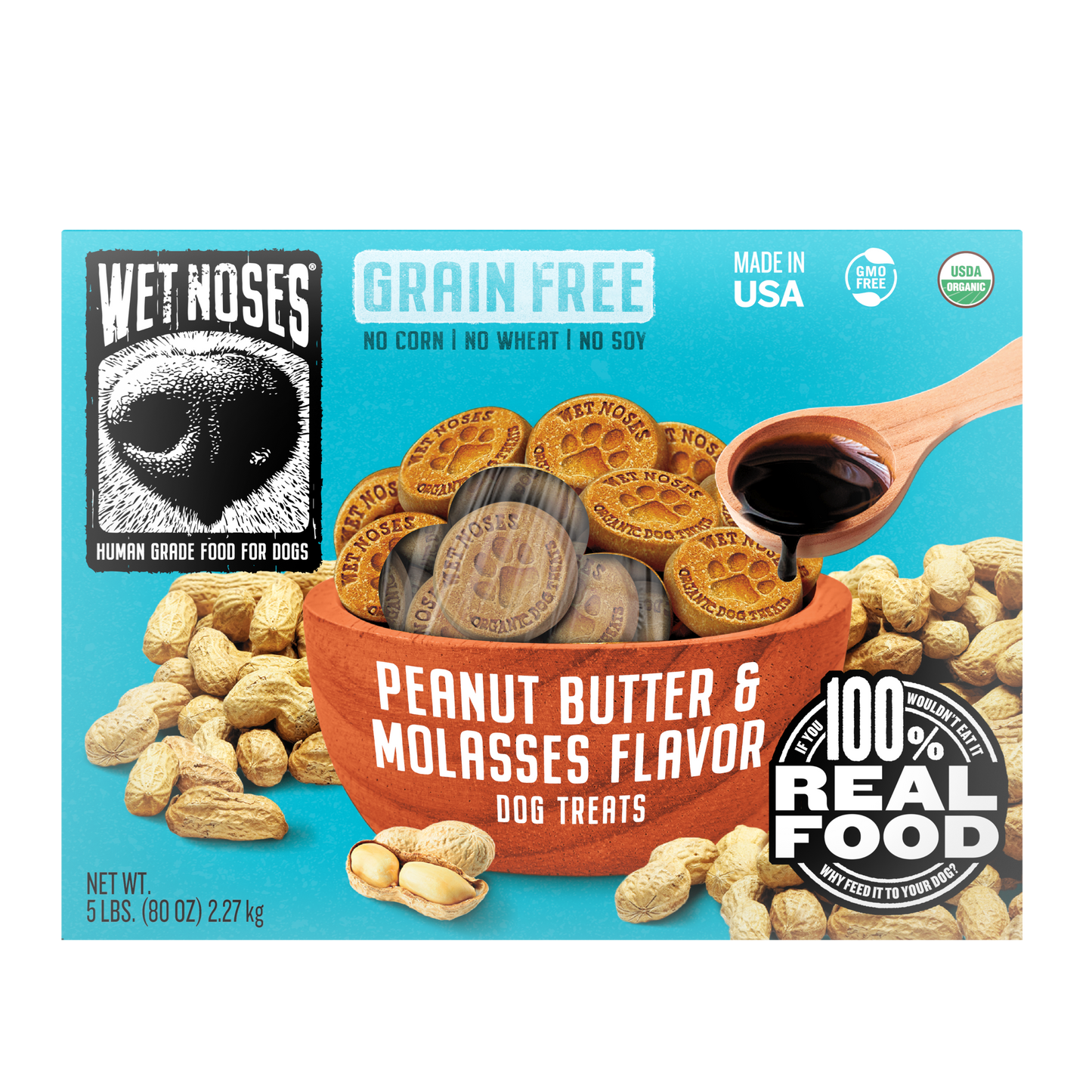 Peanut Butter & Molasses Grain Free Box Treats 5lbs - Case of 4