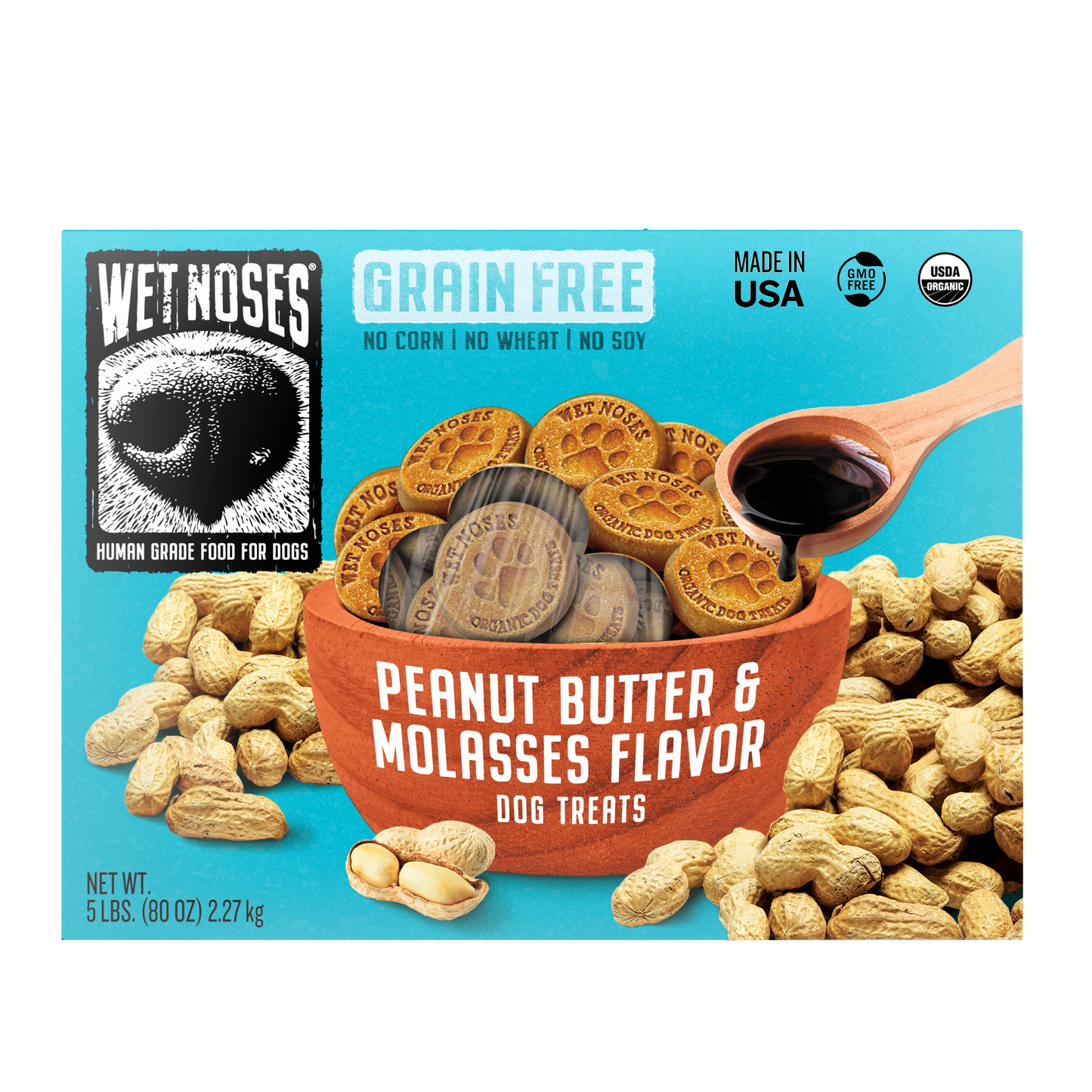Peanut Butter & Molasses Grain Free Box Treats 5lbs - Case of 4