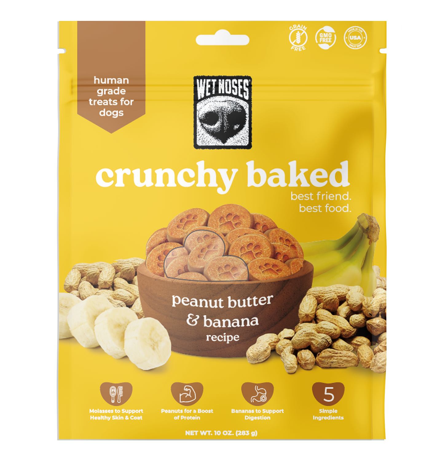 Peanut Butter Banana Crunchy Baked Treats 10oz - Case of 6