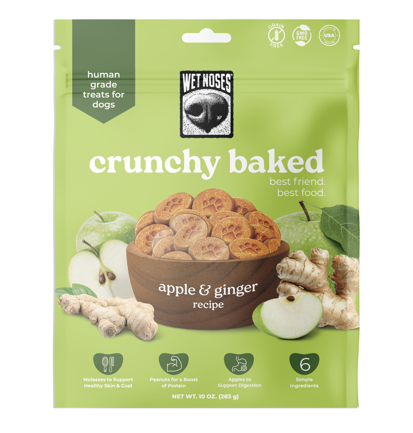 Apple Ginger Crunchy Baked Treats 10oz - Case of 6