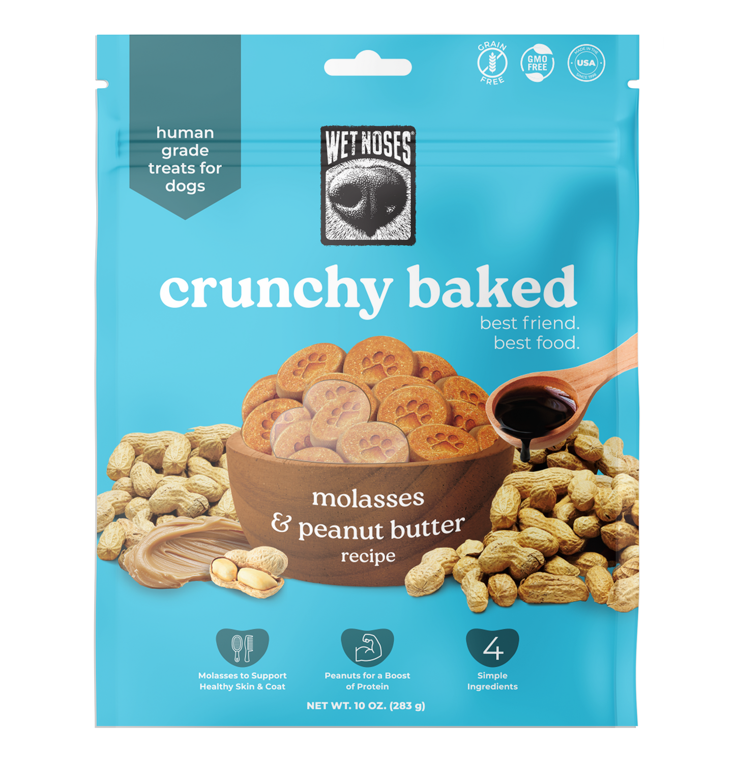 Peanut Butter Molasses Crunchy Baked Treats 10oz - Case of 6